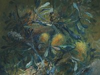 banksias with bird  Banksia with Bird - Oil on Gesso